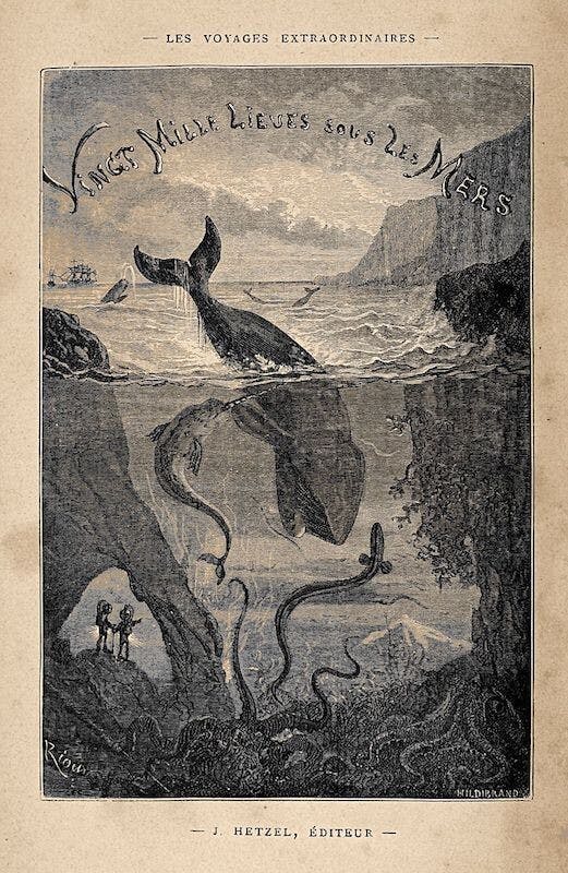 法國小說家凡爾納（Jules Verne）的《海底兩萬哩》公認是科幻小說的鼻祖。（Wikimedia Commons）