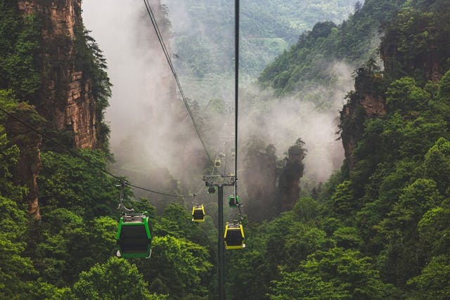 張家界的索道纜車。（Shutterstock）