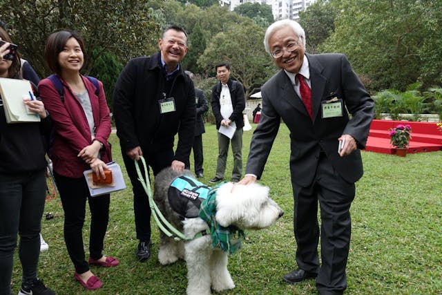 港大圖書館治療犬Jasper也出席新春團拜。