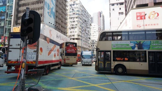 佐敦道汽車爭路。