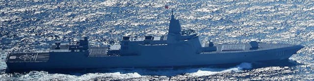 日本人拍攝的中國海軍055型大型驅逐艦「南昌」號。（網上圖片）