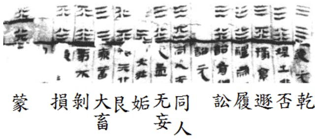 楚帛書《易經》的卦象。