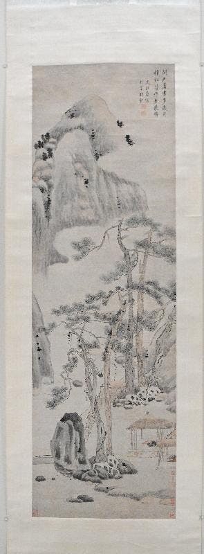 在「文學之旅&mdash;&mdash;詠懷山水」部分中展示文從簡的《松蔭書屋圖》。