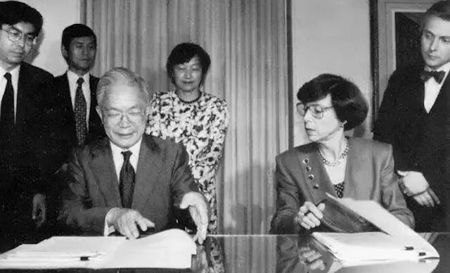 1986年，美日雙方簽訂《美日半導體協議》：美國確保霸權地位。（Wikipedia Commons）