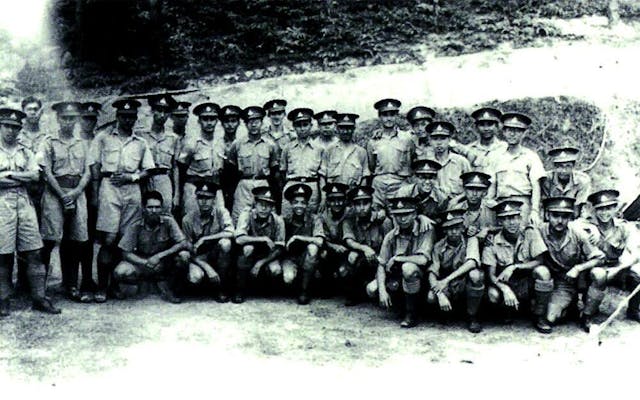 香港義勇防衛軍攝於1941年日軍佔領香港前夕。（前香港軍事服務團圖片）