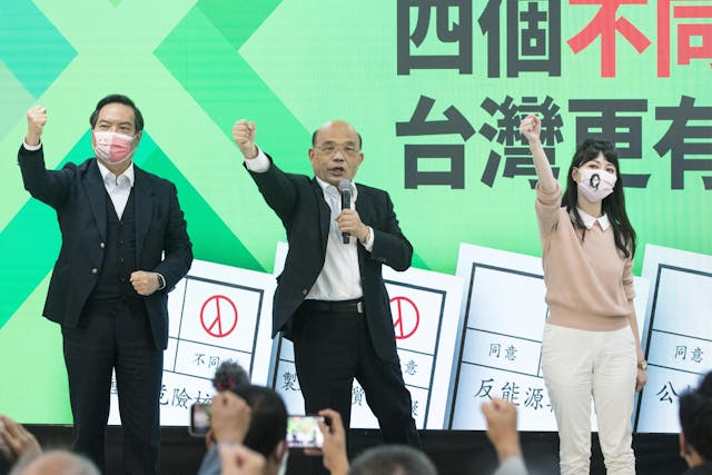 綠營的得勝，忽略平衡藍營的聲音。及後政治凌駕民生，對立情緒持續高漲，兩岸關係漸趨緊張。（亞新社）