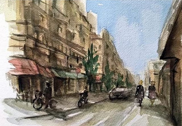 Paris, watercolour on paper, 2017.