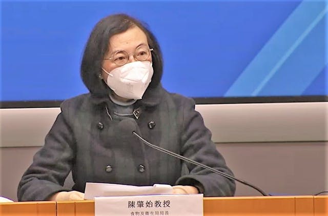 陳肇始表示，政府修訂強檢策略，容許圍封檢測行動後續的強檢，改為快速測試。（政府新聞處直播截圖）