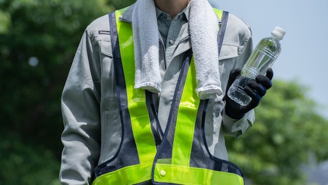 戶外工作者需要經常休息，保持水分，並穿戴防護裝備。（Shutterstock）