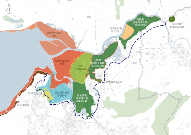 新田科技城公布後的濕地範圍。（圖二）