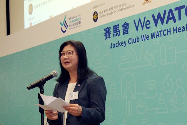 香港賽馬會慈善事務部主管（健康社區）陳載英女士期望「We WATCH優活健康計劃」可以促進與政府及非牟利機構的緊密合作，加強以地區為本的基層醫療健康服務，從而提高市民生活質素，為香港構建一個更健康的社會。