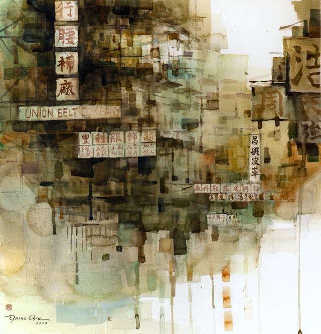 趙綺婷，《流金》，水彩紙本，52x48cm，2020。