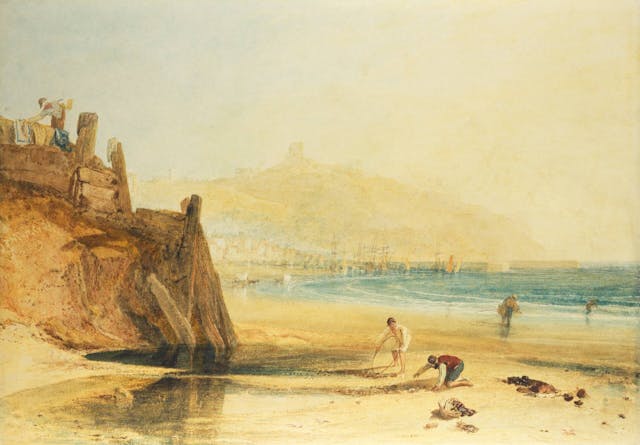 Joseph Mallord William Turner, Scarborough Castle: Boys Crab Fishing, 1809 (P654). https://www.wallacecollection.org/explore/explore-in-depth/turner/turners-watercolors/.