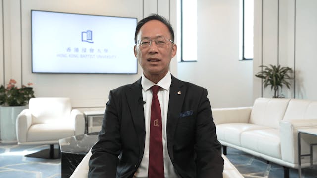 衞炳江校長認為，香港在推廣其作為國際專上教育樞紐的品牌方面仍顯不足。（錄像截圖）