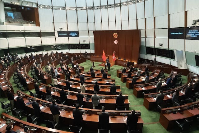 張勇提到，香港與中國其他地方相比，已享有高度自治權。（立法會）