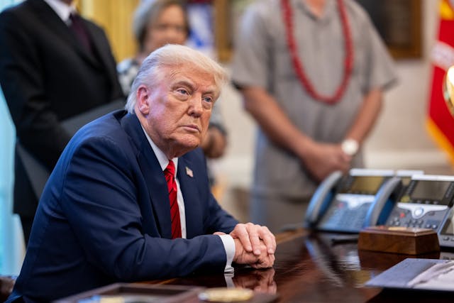 President Donald Trump signs Executive Orders, Thursday, April 17, 2025, in the Oval Office. (Official White House Photo by Molly Riley)