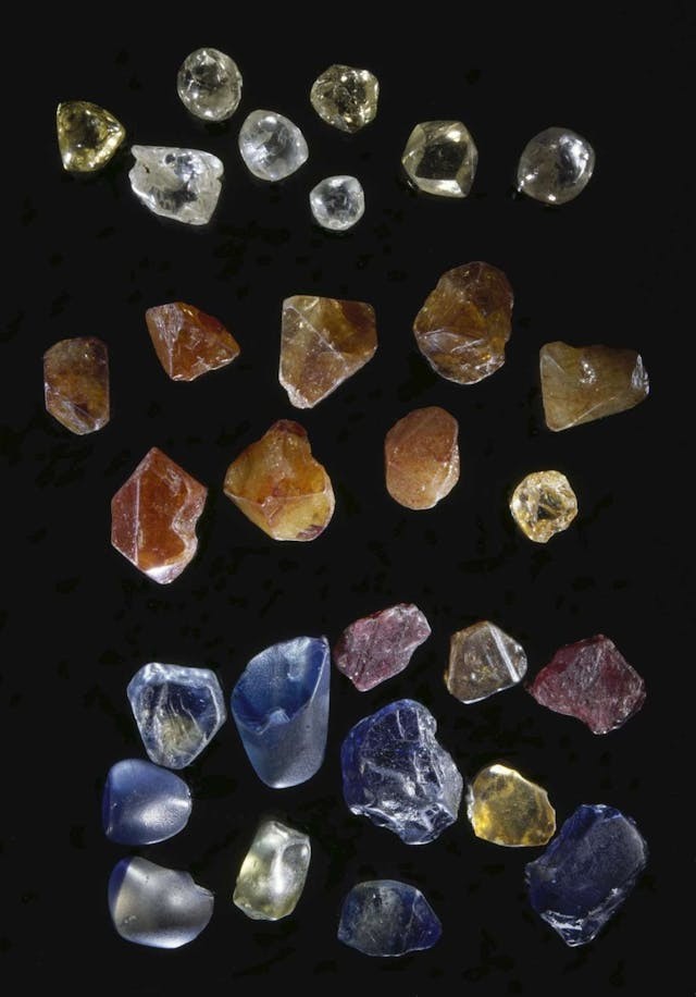 Diamond specimens from the Great Southern mine, Rutherglen