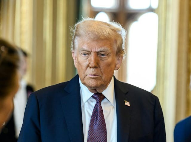 President Donald Trump and First Lady Melania Trump view a collection of American-related items from the royal collection with King Charles III and Queen Camilla in the Green Drawing Room at Windsor Castle in Windsor, England on Wednesday, September 17, 2025. (Official White House Photo by Daniel Torok)