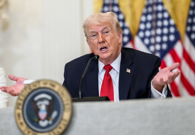 President Donald Trump delivers remarks alongside Secretary of Agriculture Brooke Rollins, HHS Secretary Robert F. Kennedy, Jr., and CMMS Administrator Dr. Mehmet Oz during a Rural Health Transformation Event in the East Room of the White House, Friday, January 16, 2026. (Official White House Photo by Joyce N. Boghosian)