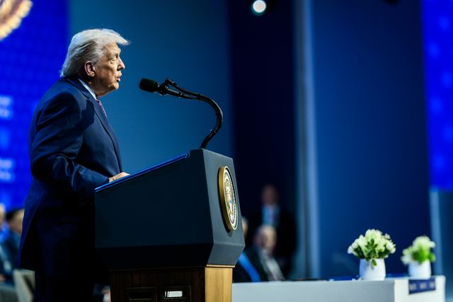President Donald Trump participates in the Board of Peace Charter Announcement and Signing ceremony during the World Economic Forum, Thursday, January 22, 2026, at the Davos Congress Center in Davos, Switzerland. (Official White House Photo by Daniel Torok)