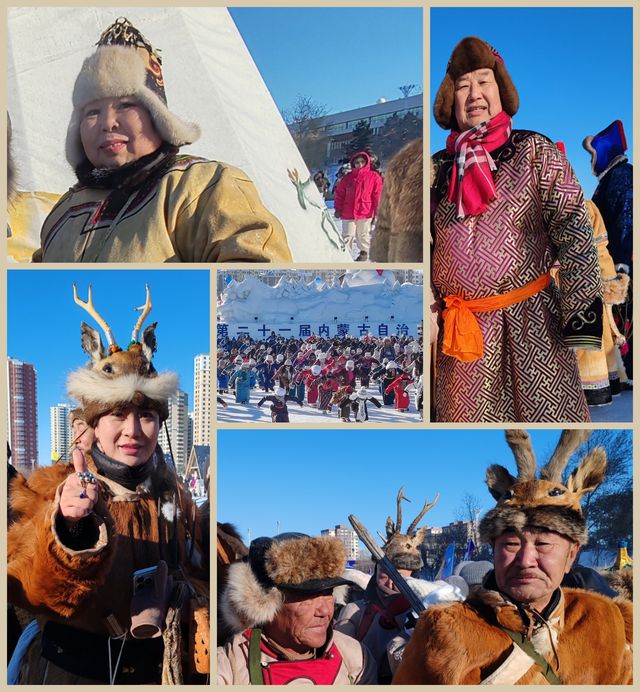 參加冰雪那達慕大會的各個民族。（作者提供）
