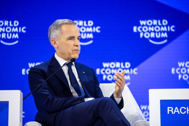 Special Address by Mark Carney, Prime Minister of Canada session with Mark Carney, Prime Minister of Canada; at the World Economic Forum Annual Meeting 2026 in Davos-Klosters, Switzerland, on 20/1/2026 from 16:30 to 17:00 in the Congress Centre &ndash; Congress Hall (Zone C), Plenary. (special address/canada). &copy;2026 World Economic Forum / Ciaran McCrickard.