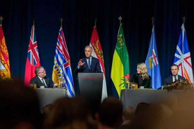 Prime Mnister Mark Carney attends the National Prayer Breakfast at the Rogers Centre in Ottawa on March 24, 2026.