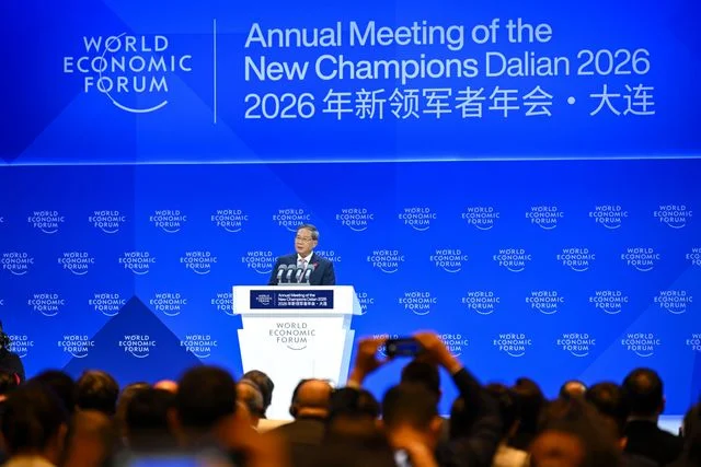 Opening Plenary session with Alois Zwinggi, President and CEO, World Economic Forum; Gim Huay Neo, Managing Director, World Economic Forum; Li Qiang, Premier of the People's Republic of China; Wang Xinwei, Governor, People's Government of Liaoning Province, People's Republic of China during the Annual Meeting of the New Champions in Dalian, People's Republic of China, on 24/6/2026 from 10:00 to 10:45 in the Dalian International Conference Center - Plenary Hall (Zone C), Opening. (opening). ©2026 World Economic Forum
