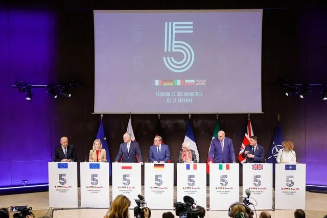 Commissioner Kubilius and Kaja Kallas Vice-President of the European Commission and High Representative of the European Union for Foreign Affairs and Security Policy, give a press conference together with Defence Ministers