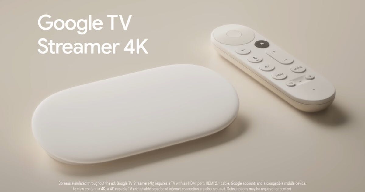 Google公布帶有乙太網路的4K串流機上盒Google TV Streamer，售價