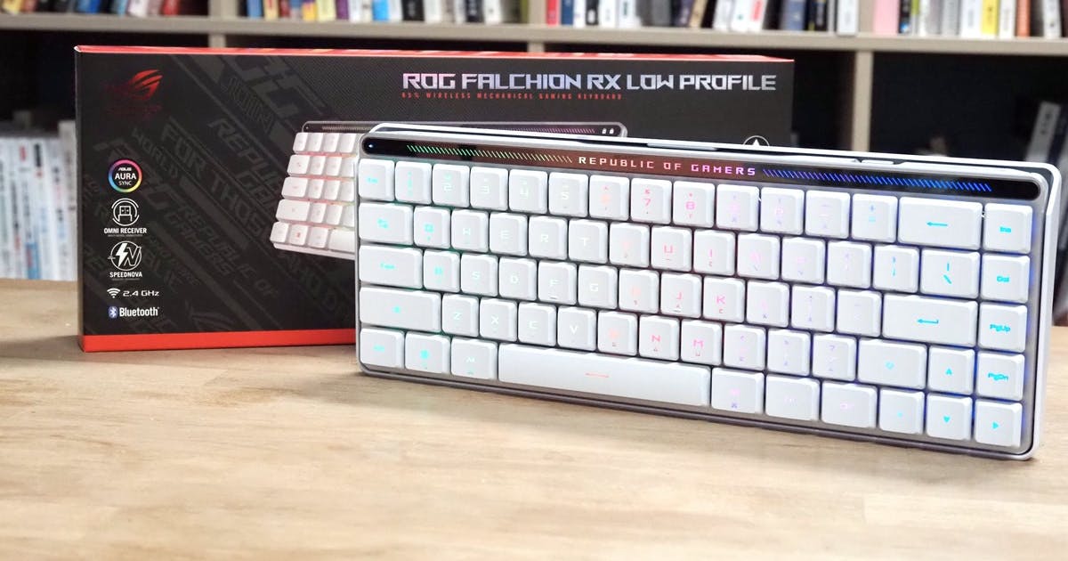 【美品】ROG Falchion RX Low Profile 赤軸 65％サイズ＋ロープロファイル】ASUSよりROG RX Low-Profile赤軸