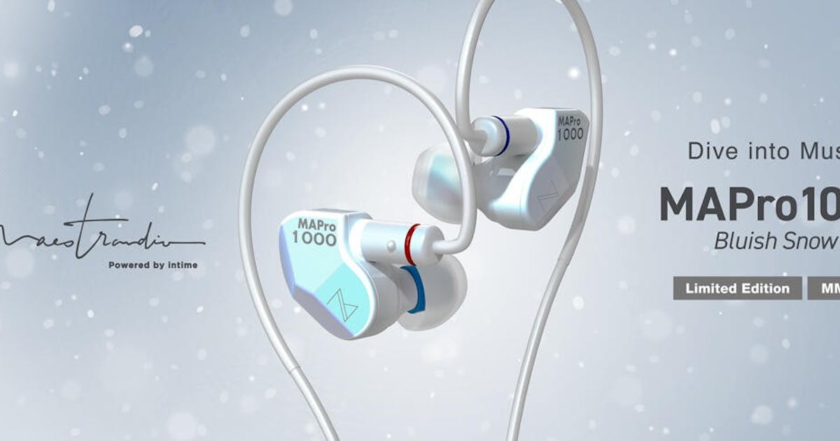 Maestraudio MAPro1000 Bluish  未使用品 Maestraudio推出限量版MAPro1000 Bluish Snow入耳式耳機，面板使用鯖江